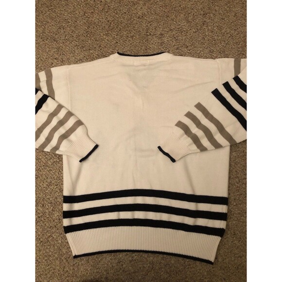 PGA Tour Golf Long Sleeve Argyle Pullover V Neck Sweater Mens Large White Purple - Picture 13 of 16